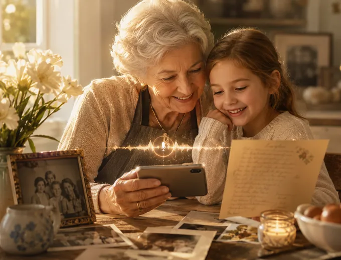 Une grand-mère enregistre un message précieux pour sa petite-fille